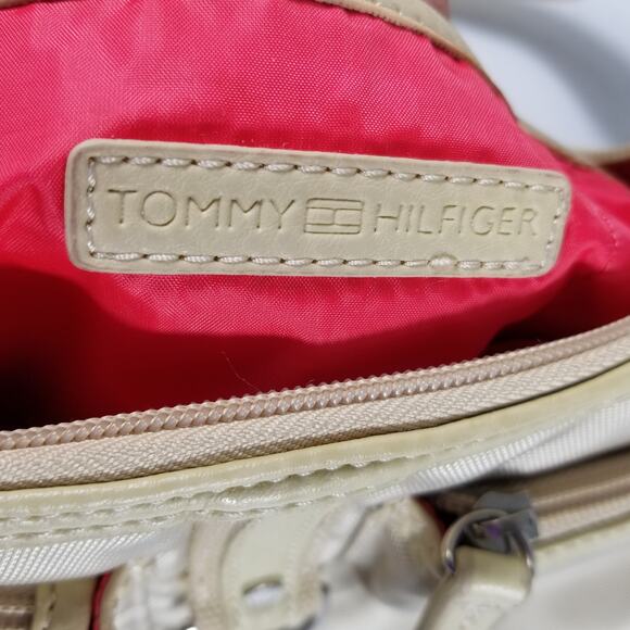 Tommy Hilfiger Tan Canvas Shoulder Bag Purse - Picture 4 of 5
